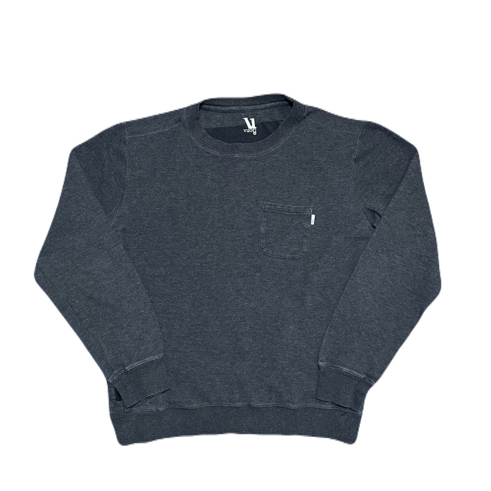 Vuori Jeffreys Pullover Crew Neck Grey Stretch Pocket Cotton Mens Medium